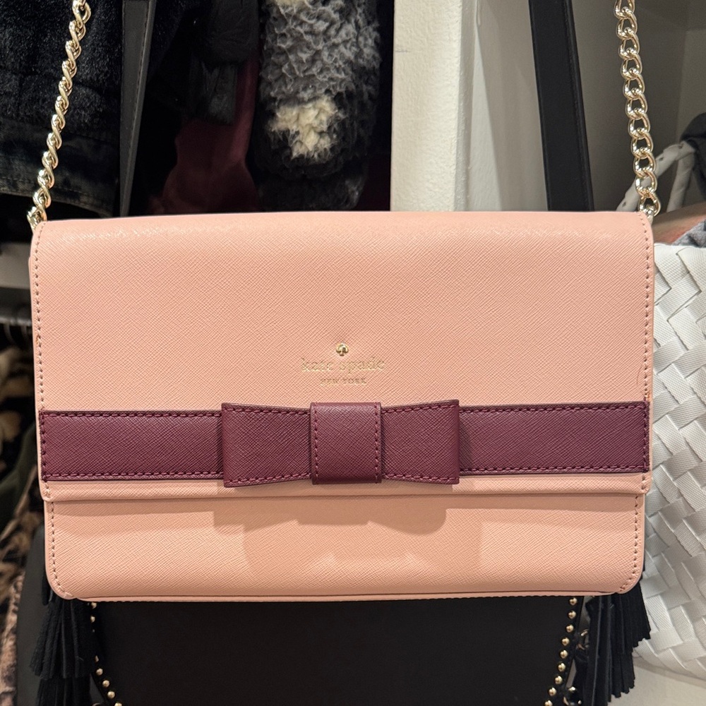 Kate Spade Blush Pink and Plum Crossbody Bag